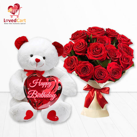 Flowers & Teddy Bear Hamper