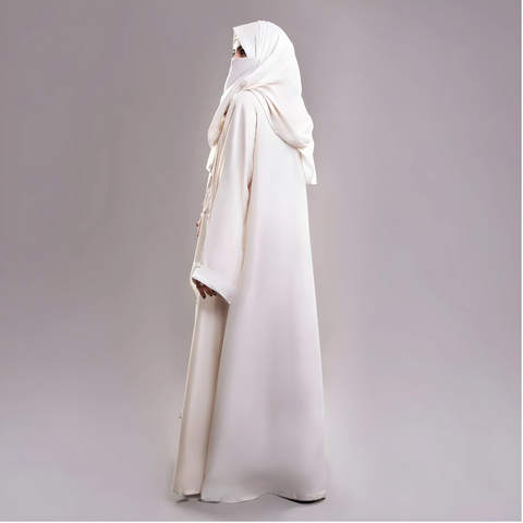 Stylish Shimmer Offwhite Abaya