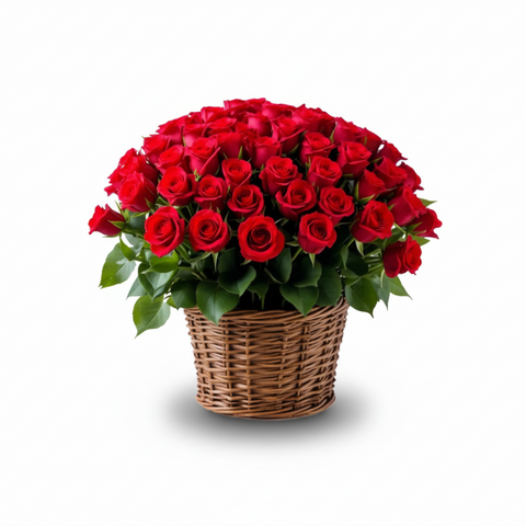Fresh Roses Basket