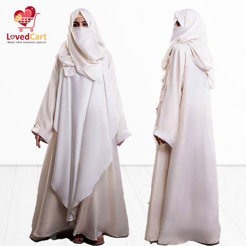 Stylish Shimmer Offwhite Abaya
