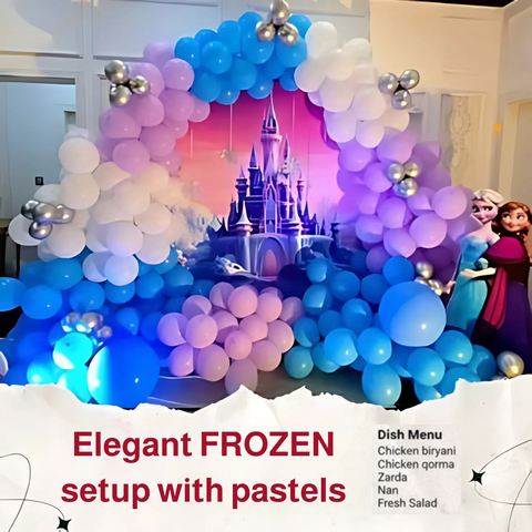 Elegant FROZEN setup with pastels