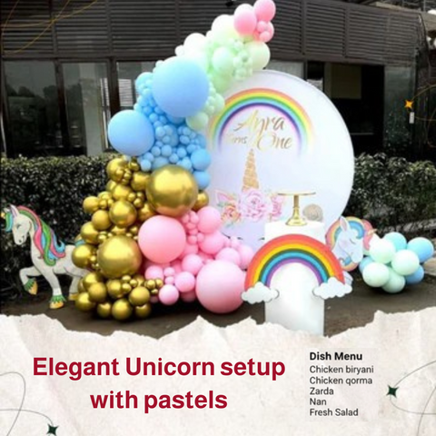 Elegant Unicorn setup with pastels